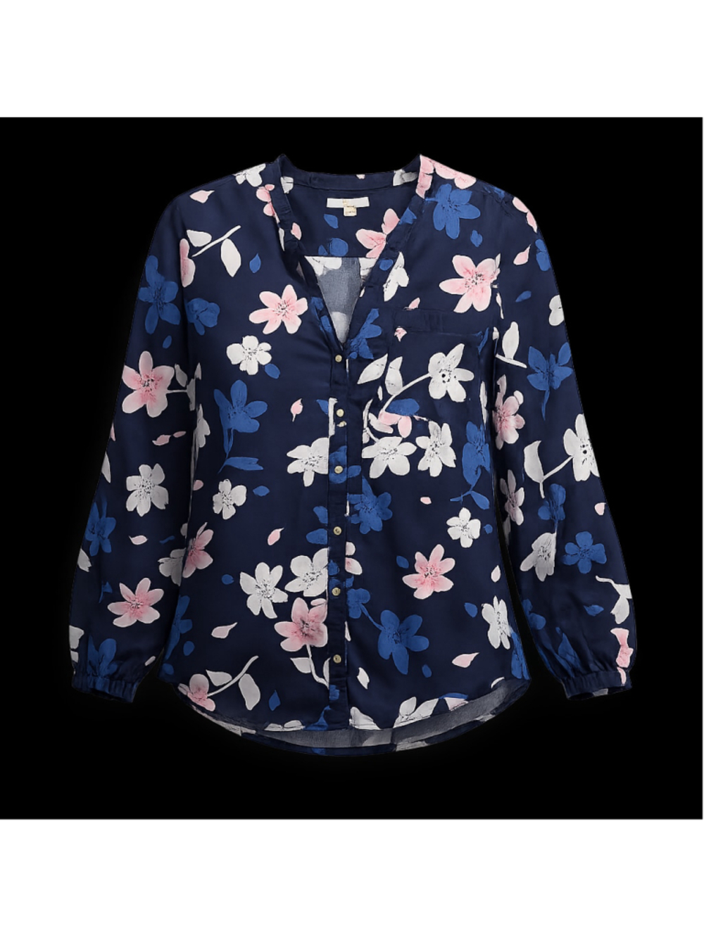 Women's FREE ASSEMBLY Navy Floral Blouse XL